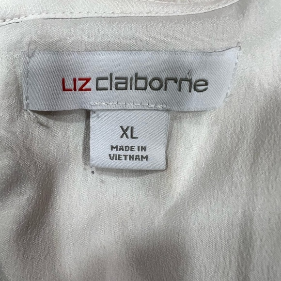 Liz Claiborne White Blouse with Gold Details - Size Xl - Picture 6 of 6